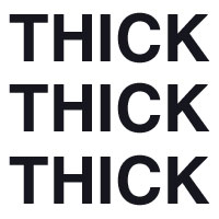 thick in helvetica