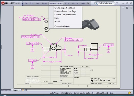 inspection-xpert-01 inspection expert for solidworks drawings