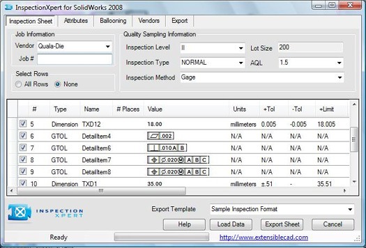 inspection-xpert-02 inspection for solidworks