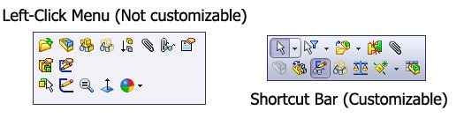 solidowrks-shortcut-bar-menu solidworks shortcut bar left click menu settings