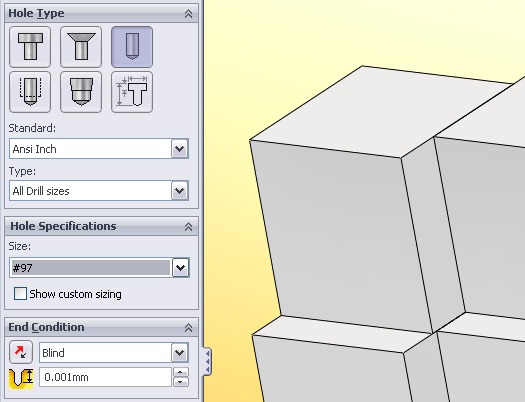 solidworks-hole-type solidworks-hole-type