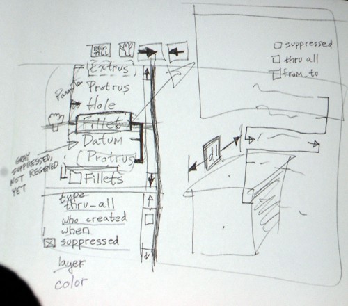The first concept of the SolidWorks FeatureManager, circa 1994.