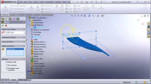 SolidWorks Audi R8 car modeling tutorial