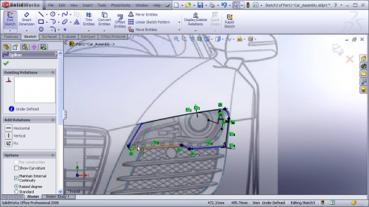 SolidWorks Audi R8 car modeling tutorial