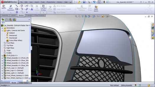 SolidWorks Audi R8 car modeling tutorial