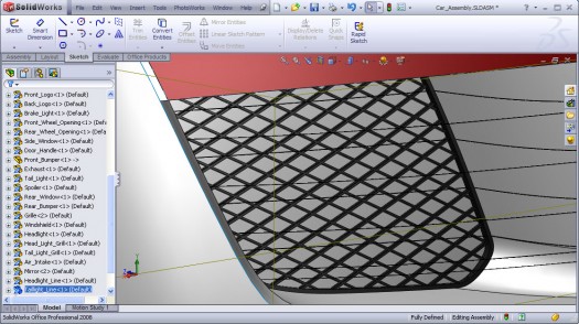 SolidWorks Audi R8 car modeling tutorial