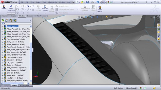 SolidWorks Audi R8 car modeling tutorial
