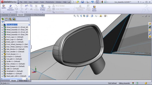 SolidWorks Audi R8 car modeling tutorial