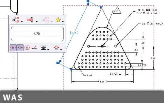 The dimension box. It practically covers the entire drawing.