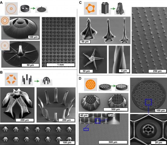 3Dnano-02 2D templates are used to form the 3D Nanotube structures. Credit: A. John Hart (Click to Enlarge)