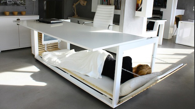 This Convertible Desk-Bed Encourages You to Sleep at Work…Just Don't Drool in Front of Your Boss