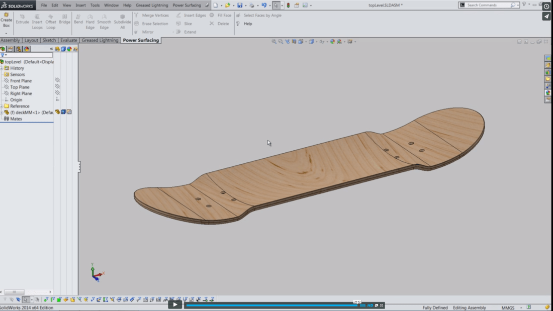 MCAD Forums: Surface a Skateboard Deck in SolidWorks