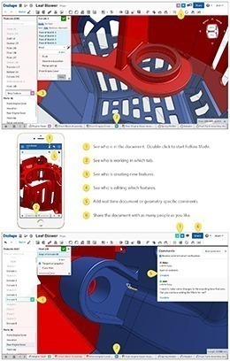 Onshape collaboration with simultaneous editing