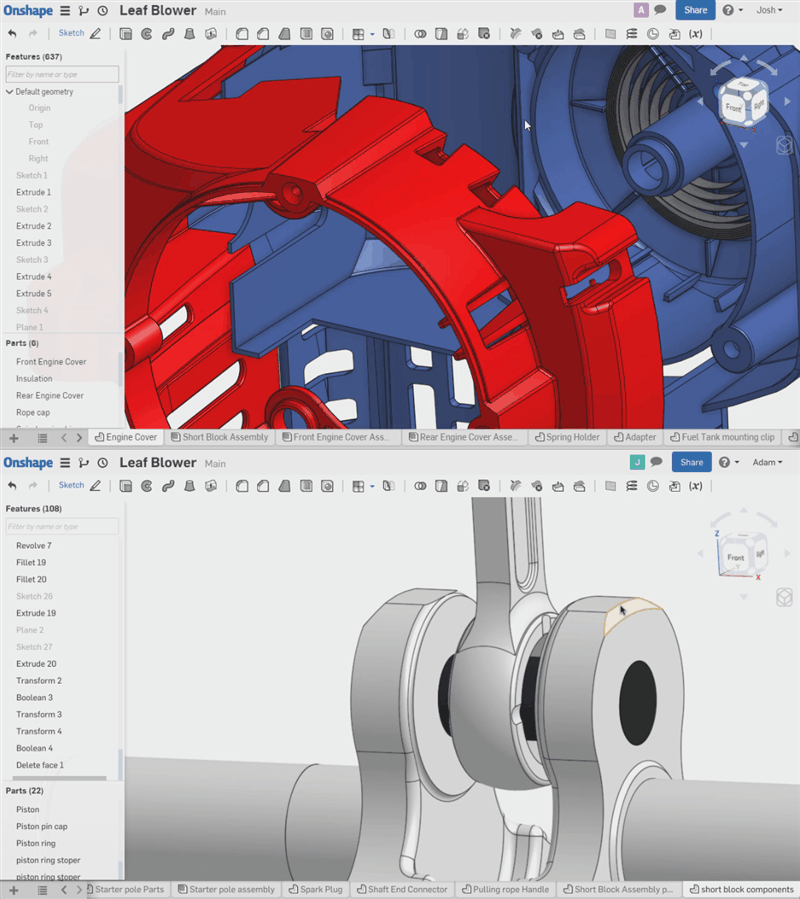 onshape collaboration using follow mode for simultaneous viewing and editing