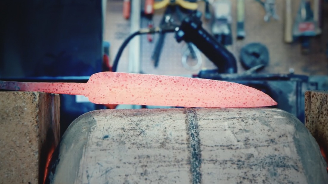 Watch This Blacksmith Make a Knife from an Antique Wrought Iron Wagon Wheel