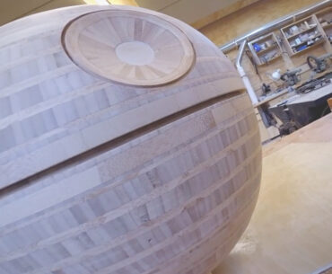 Frank Howarth Celebrated Star Wars Day by Turning a Wood Death Star on a Lathe