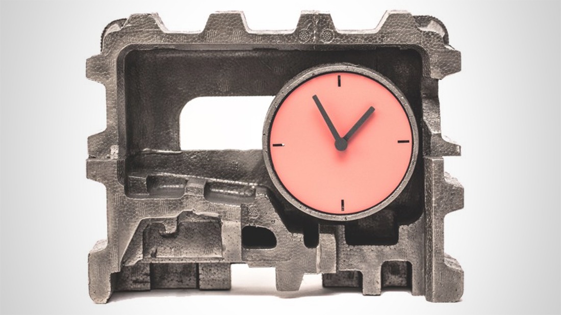 Klaas Kuiken's Unusual Clocks Are Made by Iron Casting Discarded Styrofoam Packaging