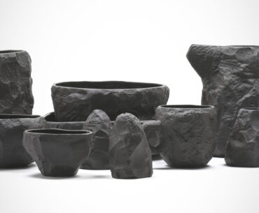 Max Lamb Turns to Traditional Stone Mason Tools for Black Basalt Tableware Collection
