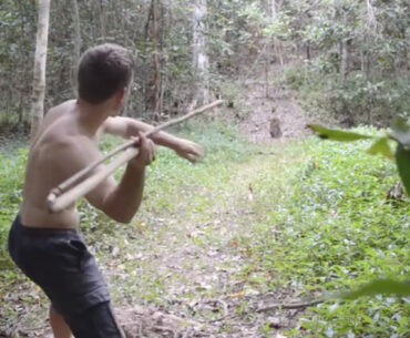 Watch as a Spear Thrower Gets Manufactured from Scratch Using Primitive Technology