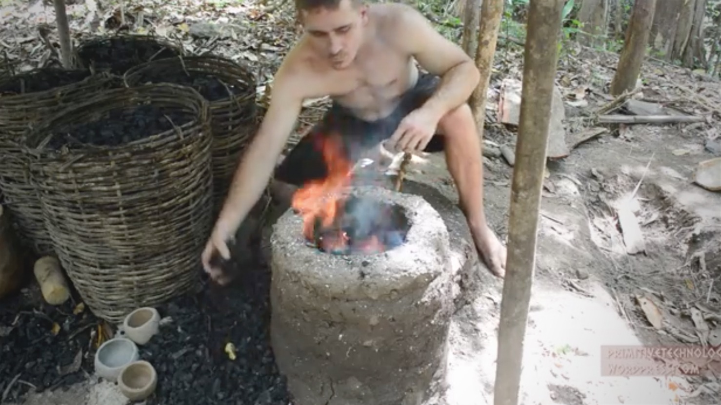 This Insane Primitive Furnace is Made From Mud and Sticks
