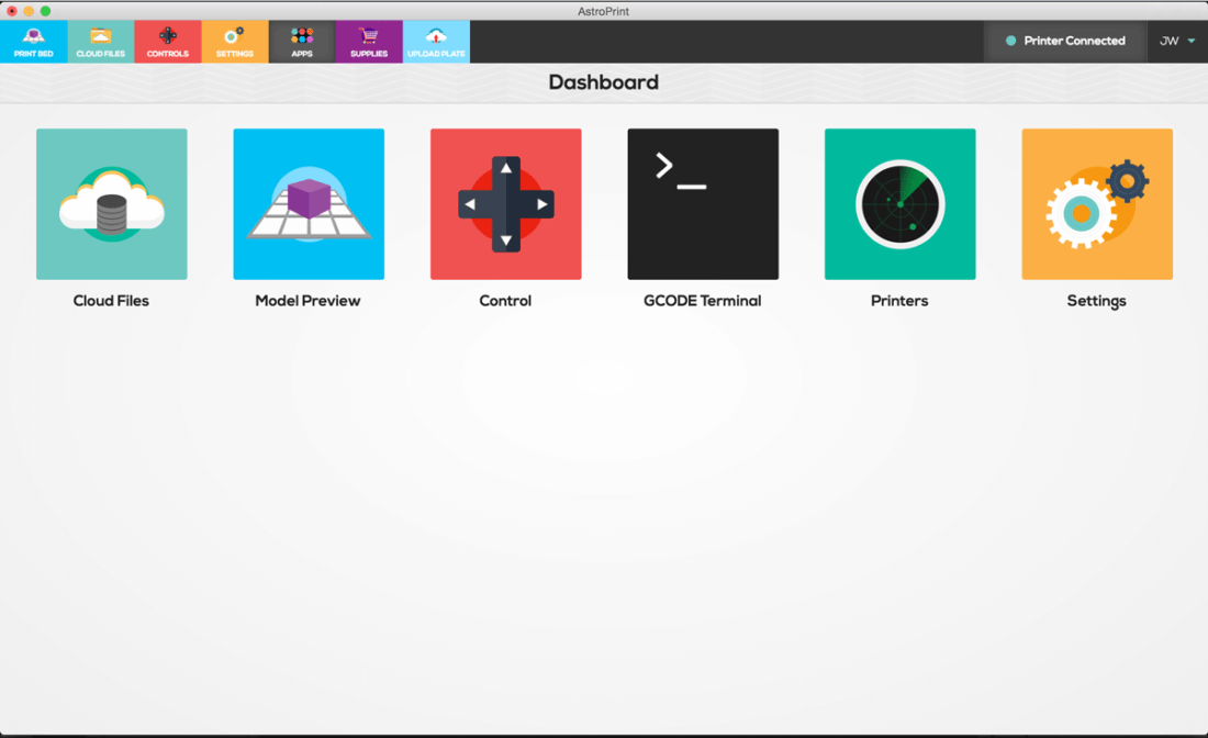 AstroPrint Desktop Interface