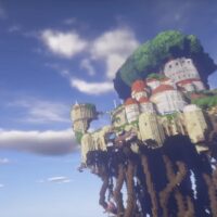 minecraft castle in the sky