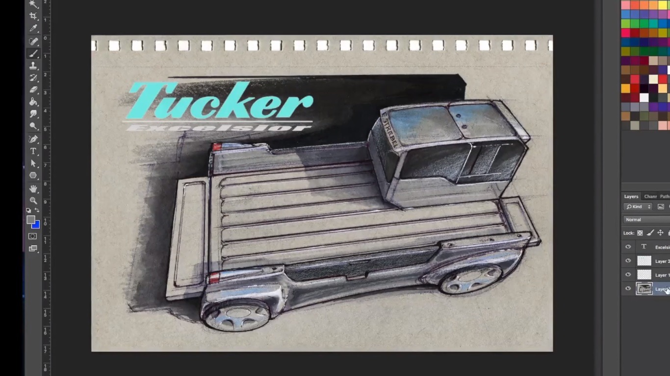 Tucker Truck Design Concept Sketch
