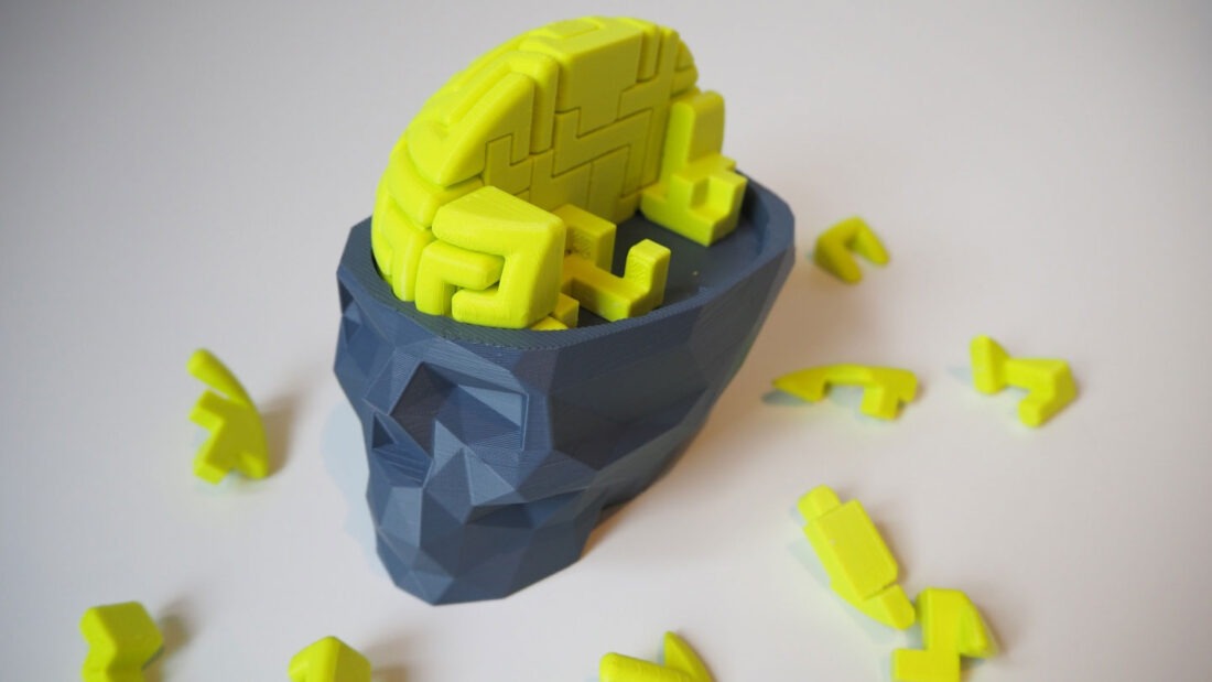 3D printed skull brain puzzle