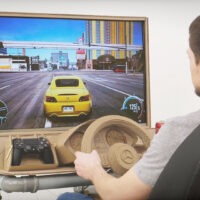 Cardboard driving cockpit