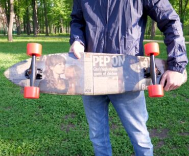 newspaper skateboard