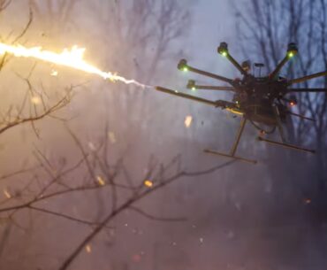 The TF-19 WASP is a Functioning Flamethrower Drone Attachment tf-19 wasp flamethrower drone