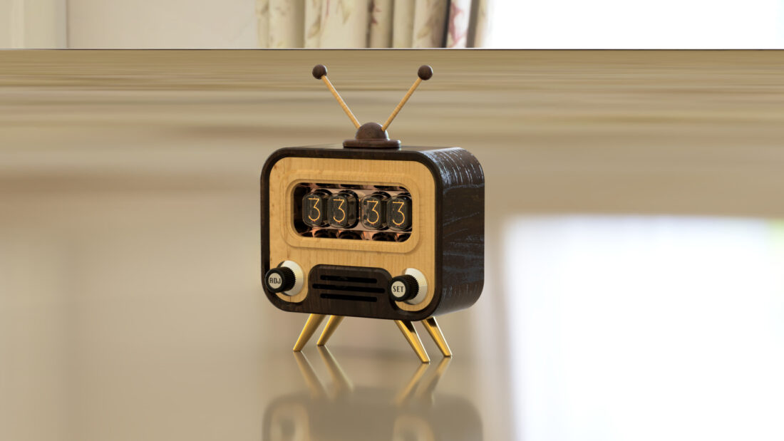 3D nixie clock vintage tv enclosure