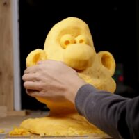 wallace and gromit cheese sculpture
