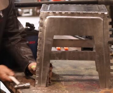 The Sound of a Steel Finger Joint Stool Being Made steel finger joint stool