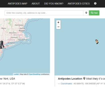 This Interactive Map Shows Where You Would End Up If You Dug Straight Through The Earth antipodes map