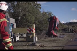 Volvo Donates New Cars To Be Dropped 30 Meters For Rescue & Extrication Practice volvo crane drop