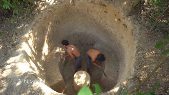 manmade underground hideout and pool 
