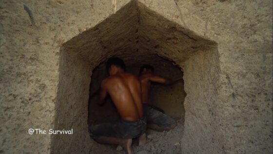 manmade underground hideout and pool