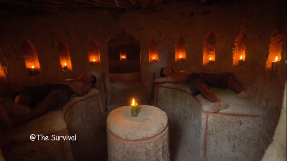 manmade underground hideout and pool 