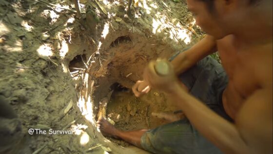 manmade underground hideout and pool 