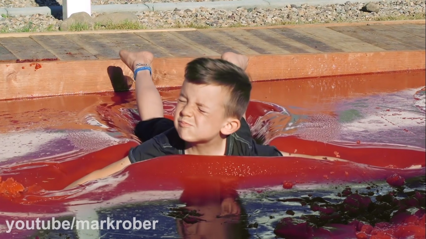 Mark Rober Fills A Pool Full of Actual Gelatin SolidSmack