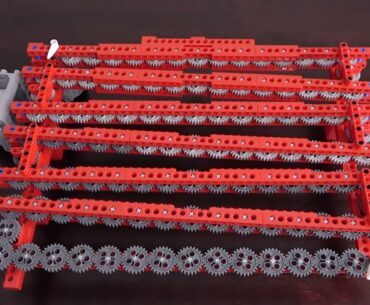 Brick Experiment Channel Attempts To Make Longest 1:1 LEGO Gear Train LEGO gear train