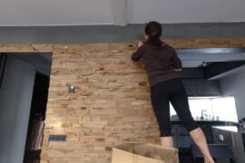 Young Family Lined Home’s Indoor Walls With Aged Oak Wood wooden house walls