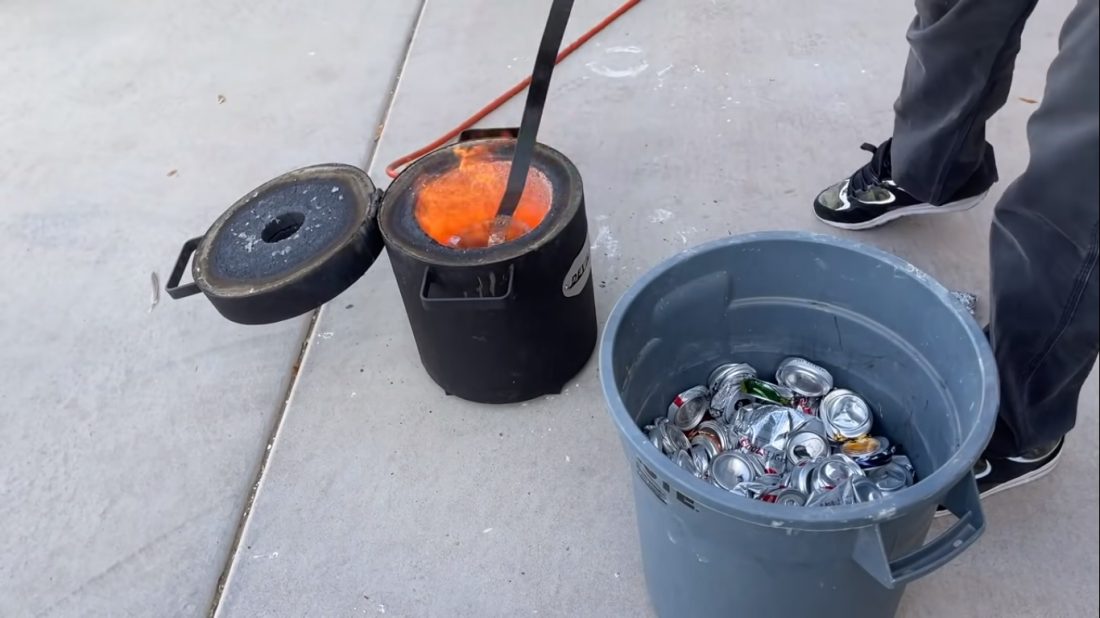 smelting aluminum cans