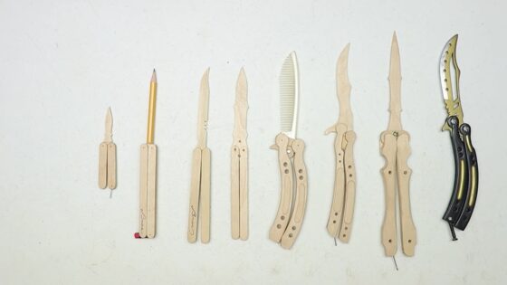 wooden butterfly knife