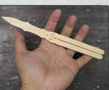 Make Your Own Popsicle Stick Butterfly Knife wooden butterfly knife
