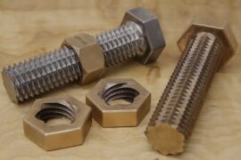 Combining 3D Printing and Metal Casting To Make Double Threaded Bolts casted double threaded bolt