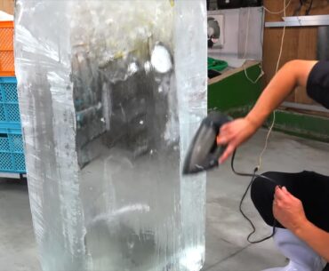 The Clearest Ice in Japan Is Made Via a Clothes Iron ironing ice