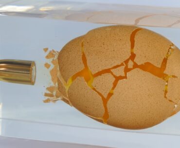 How Do You Encase a Moving Bullet in Resin? shooting bullet through resin egg