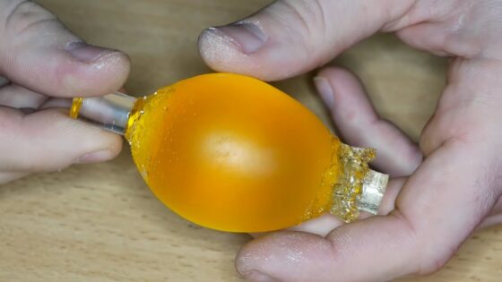 shooting bullet through resin egg